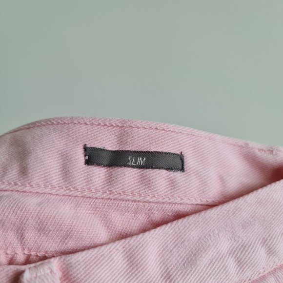 Zara Pink Denim Slim Shorts EU 38 Zip Pockets - Picture 6 of 7